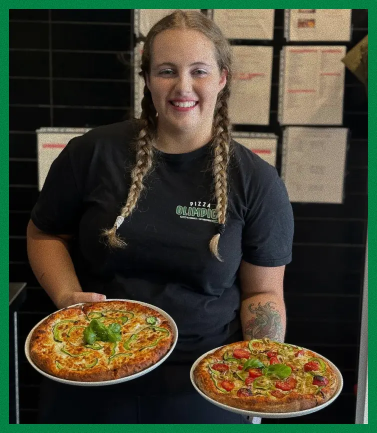 fille serveuse dans pizza olimpico